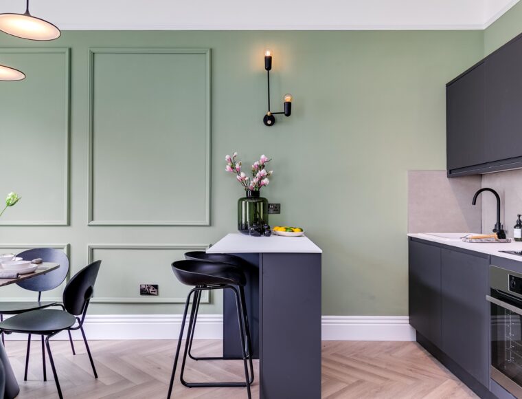 A breakfast table in a London flat sourced by a london buying agent