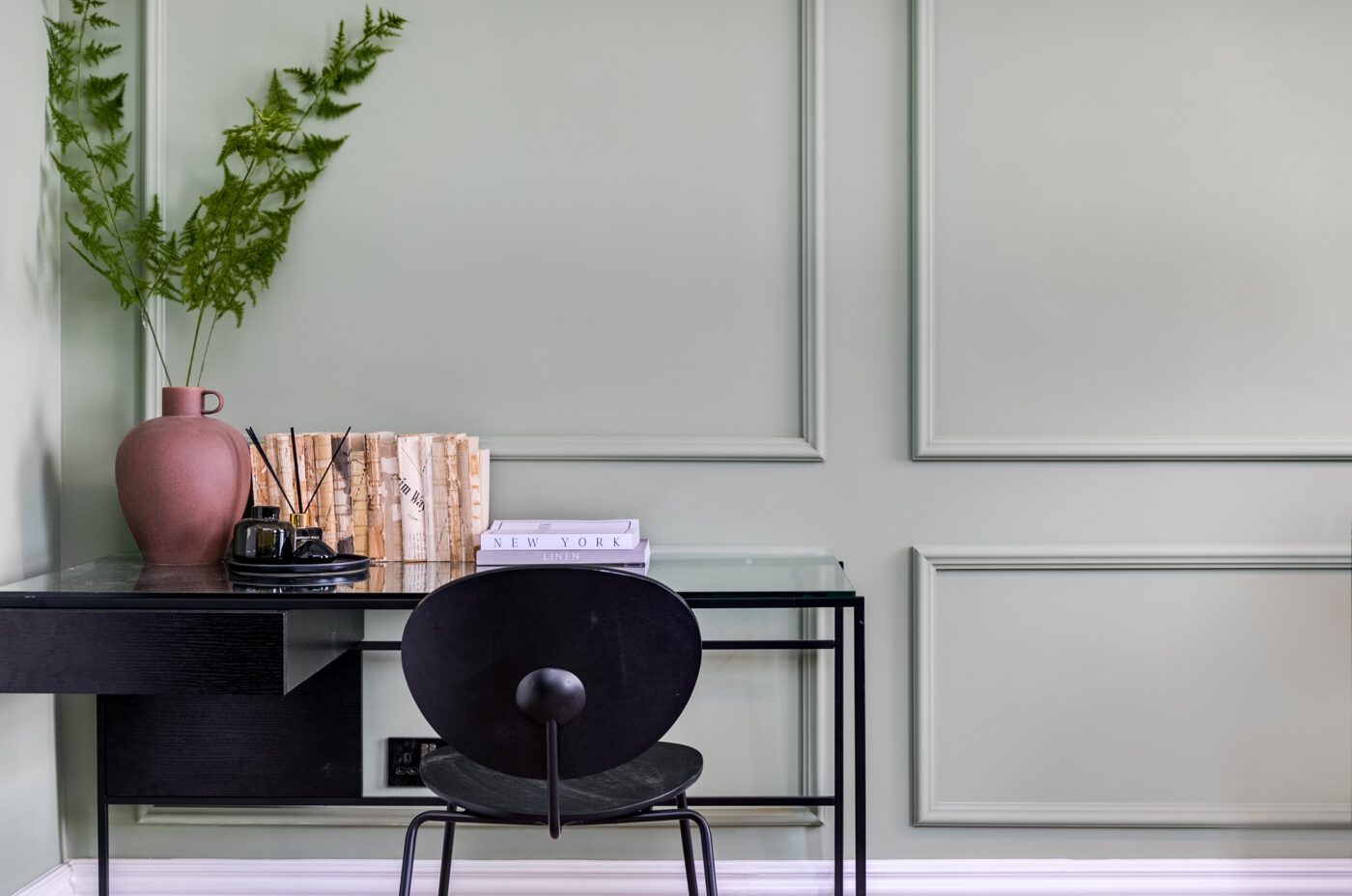 A beautiful Central London property with a green painted study
